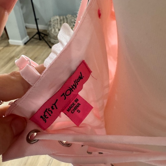 BETSEY JOHNSON BUTTERFLY MAXI DRESS PINK small - Picture 9 of 9